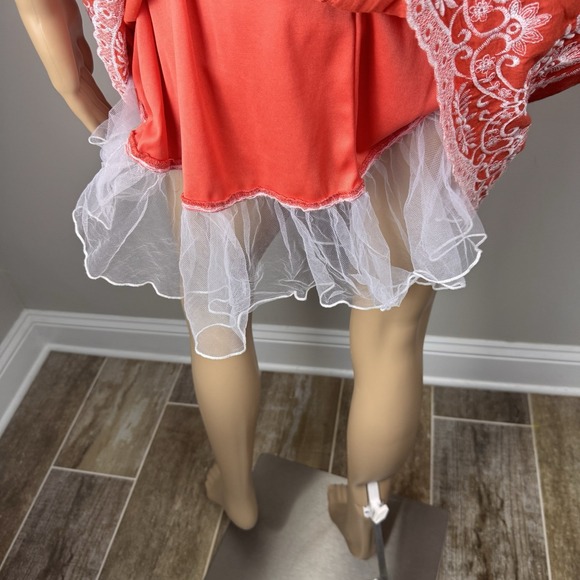 Xtraordinary Dress Sz 11 Coral Flare Tulle Adjustable Straps Padded - Picture 11 of 16